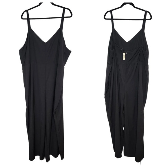NWT Madewell Black Smocked Thistle Cami Jumpsuit in Plus Size 24. Pockets - Picture 5 of 15